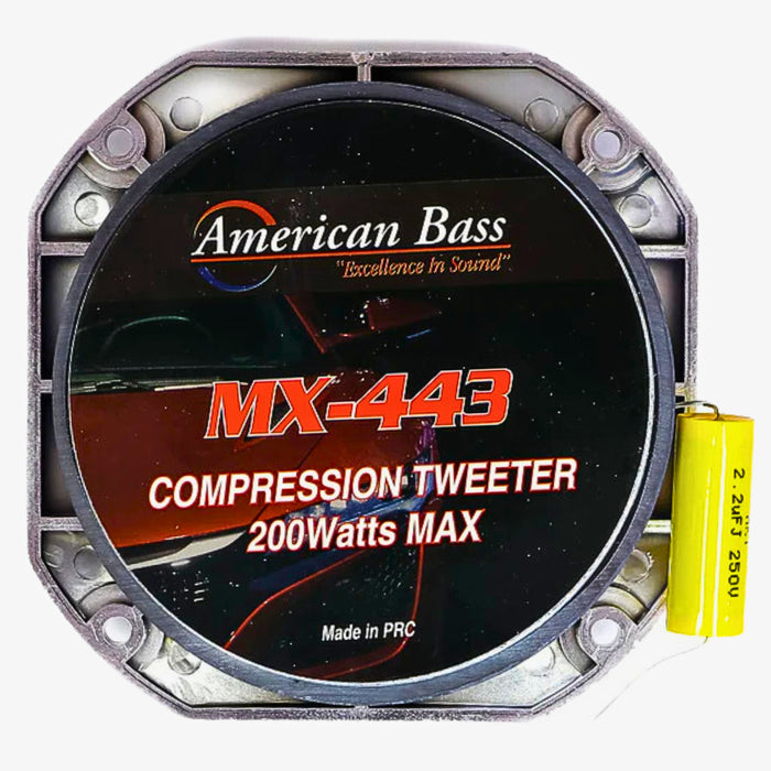 American Bass 1.5" Voice Coil 200 Watt Max 4-Ohm Compression Bullet Tweeter MX-443