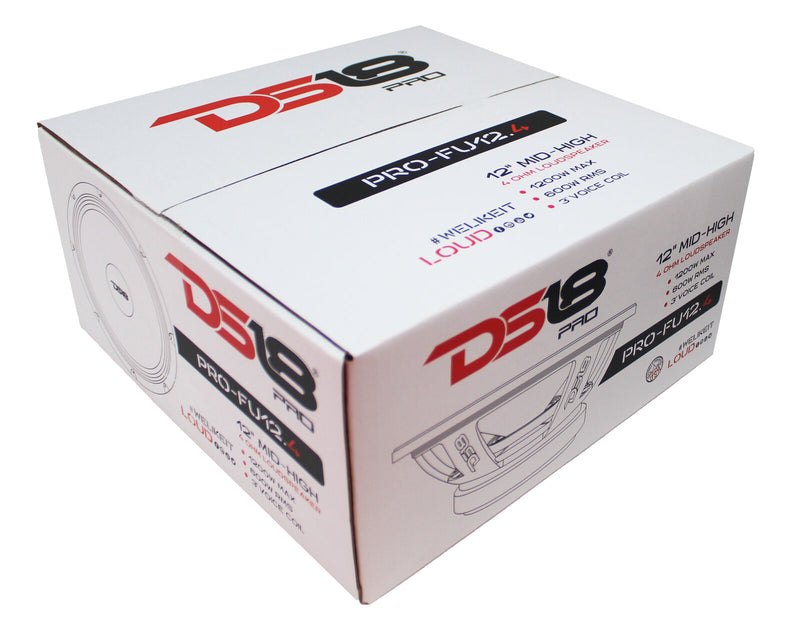 DS18 Car Audio 12" Mid-Bass Loudspeaker 1200 Watt 4 Ohm PRO-FU12.4