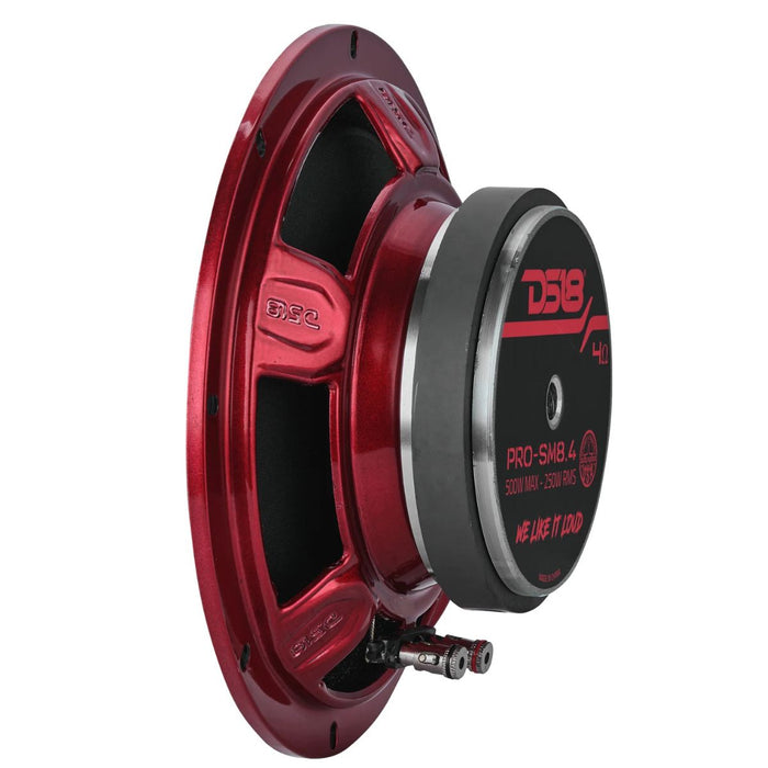 8" 250 Watt RMS 4 Ohm Marine Midrange Speaker Motorcycle Waterproof DS18