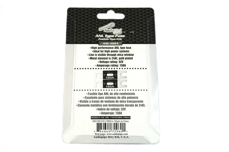 Audiopipe 150 Amp 32V Gold Plated ANL Car Audio Fuse Pair / AP-ANL-150A