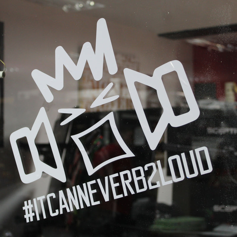 B2 Audio Vinyl Riot Guy 12" x 16" White Sticker