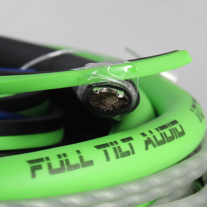 Full Tilt Audio 100% OFC 0 Gauge Lime Green / Black Amplifier Install Kit