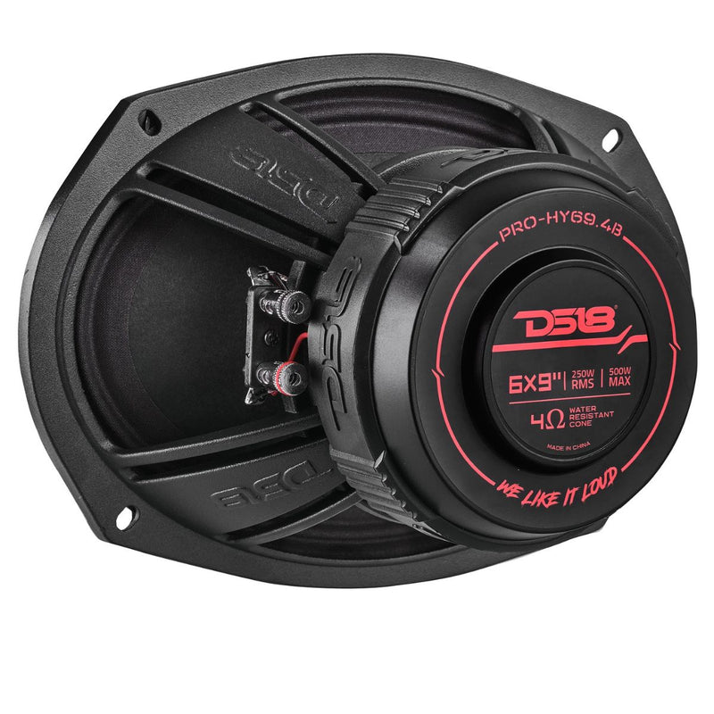 DS18 6x9 500W 4-Ohm Hybrid Mid-Range Loudspeaker w/ Built-in Driver PRO-HY69.4B