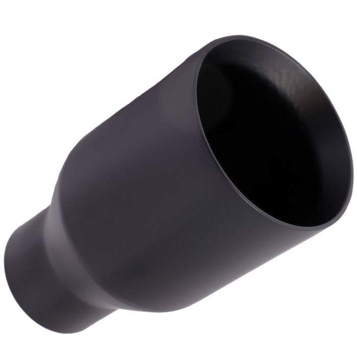 Mach-Speed Single Round Double Wall Straight Cut Matte Black Exhaust Tip T2631SBK