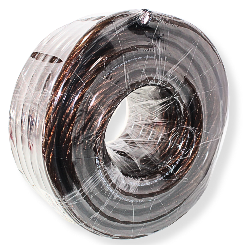 50Ft Pre Cut Coils of 0 Ga/4 Ga Black & Red CCA Power and Ground Wire Combo Kit