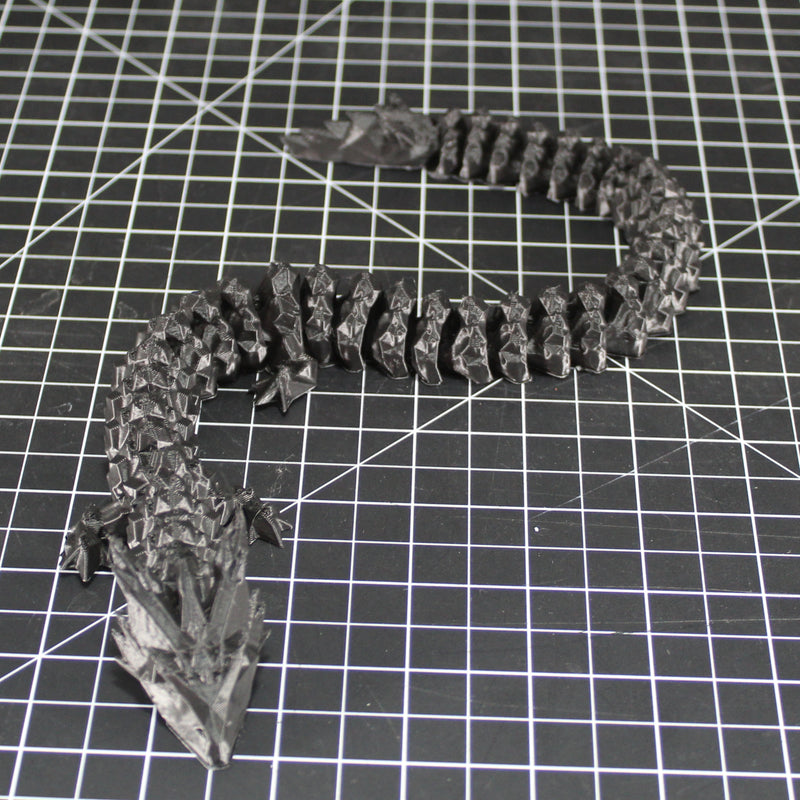 Flexible Crystal Dragon 3D Printed Fidget Toy - 16 Inch Dragon Figurine