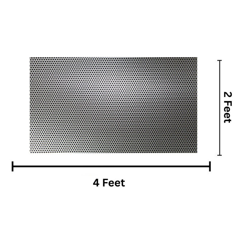 Audiopipe 2x4' Shiny Metal Finish Mesh Grill Sheet Staggered Rows 3/16" Holes