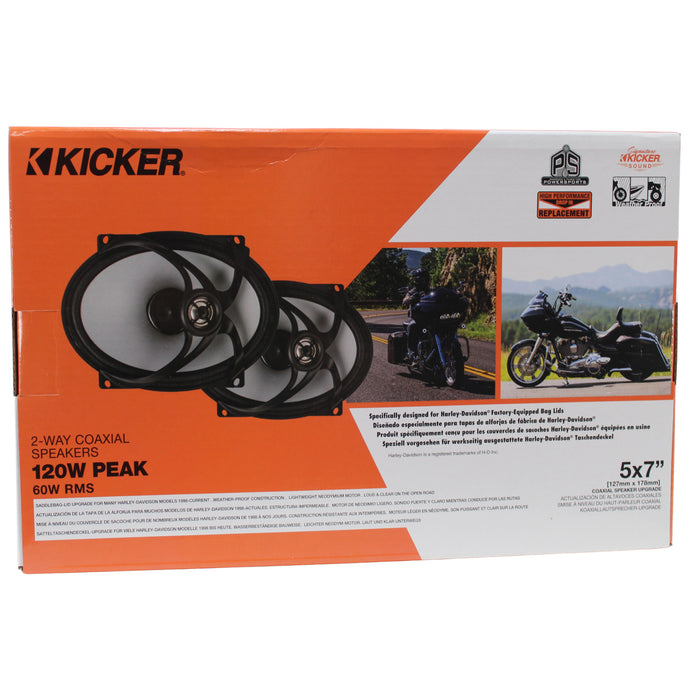 Kicker PS Weather-Proof Powersport 5x7" Coaxial Speaker 2 Ohm 120W Peak 48PSC572