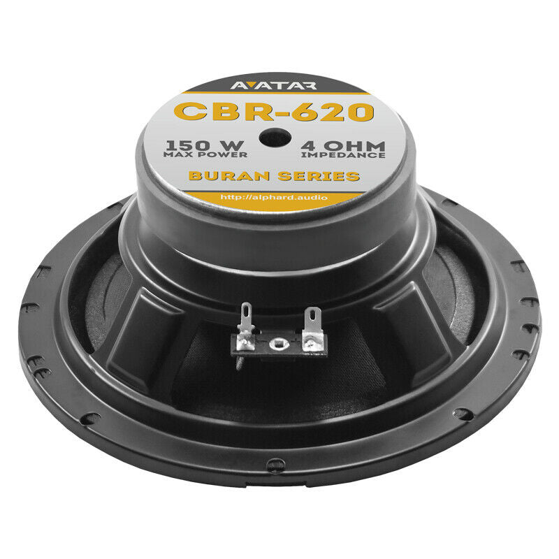 Avatar CBR-620 6.5" 75W RMS 4 Ohm 2-Way Component Speaker Series Buran Series