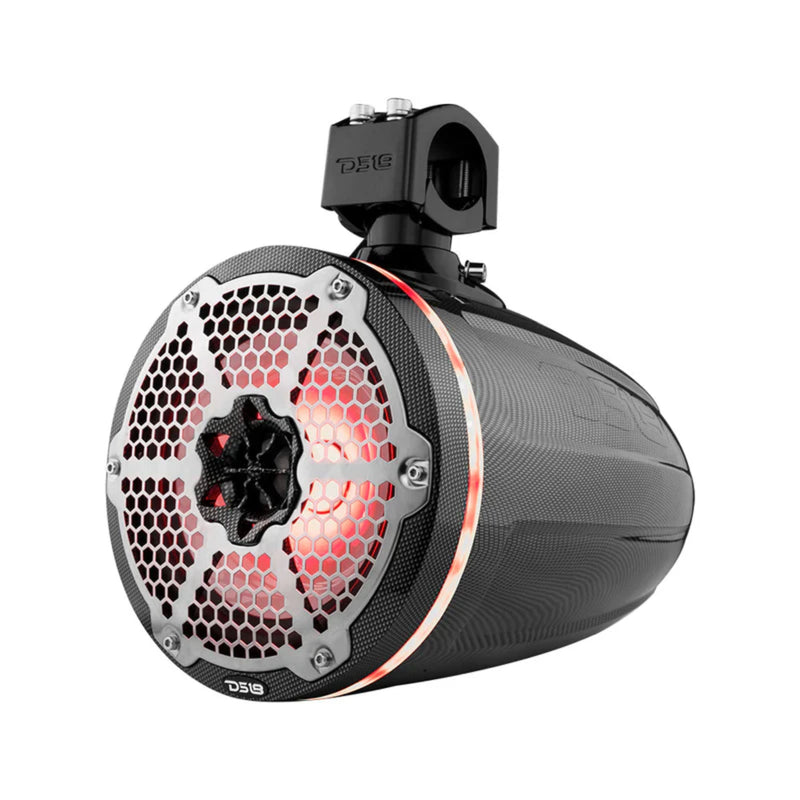 DS18 Pair of 8" 125 Watt RMS 4-Ohm Marine Tower Speakers W/ LED RGB Lights