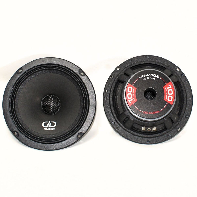 6.5" 100 Watt RMS 4 Ohm Voice Optimized Midrange Speaker Pair DD Audio VO-M106
