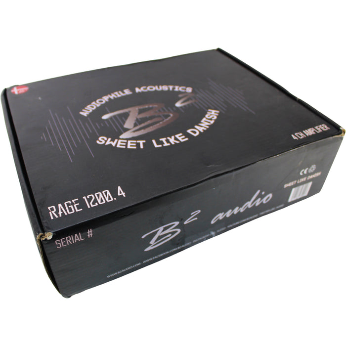 B2 Audio RAGE Series 1200 Watt 4-Ch 2-Ohm Full Range Class D Amplifier OPEN BOX