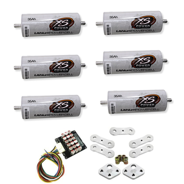 XS Power 6 Pack DIY Kit 35AH LTO Cell Bank 2.3v W/ XS Power Dog Bones & Balancer