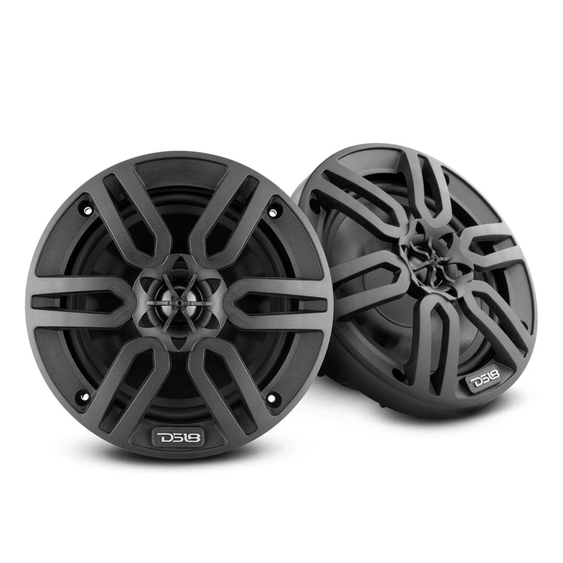 DS18 6.5-Inch Marine Speakers with 2 CH Amplifier Wiring Kit and Universal Receiver Combo