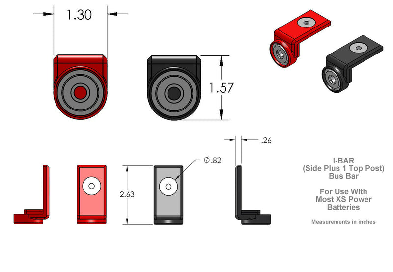 XS Power 551 i-BAR Side and Top Terminal Adapter Kit