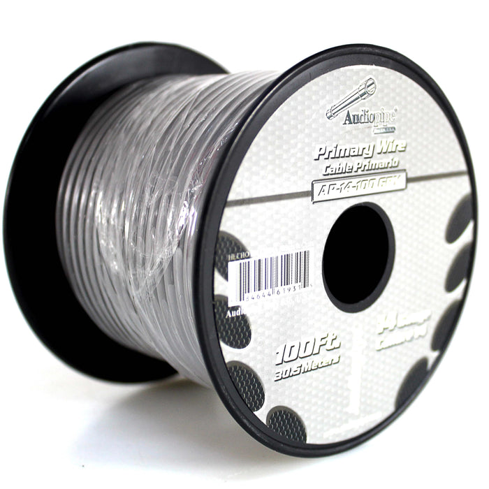 14 GA 100 FT Roll Gray Stranded Spool of CCA Primary Power Ground  Wire Cable