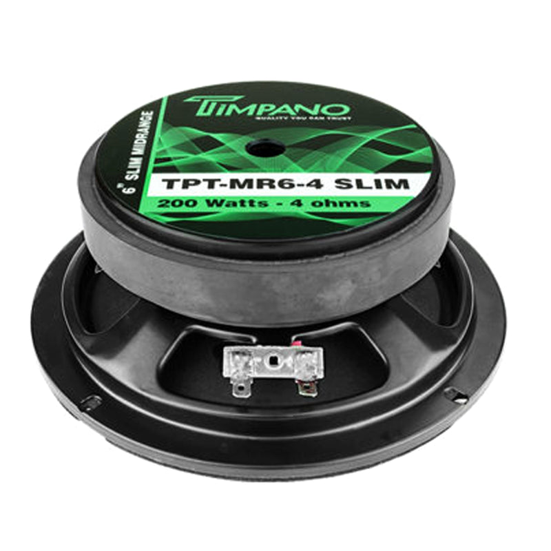 Timpano 6.5 Inch 100W RMS 4 Ohm Shallow Mount Midrange Speaker TPT-MR6-4 SLIM