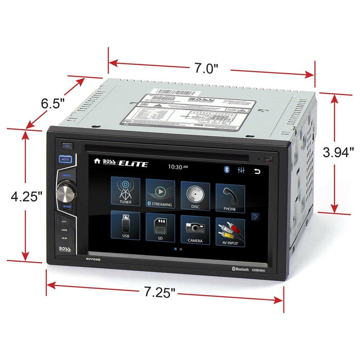 BOSS 6.2" Touchscreen 2-Din Radio w/ BT, DVD/CD/USB Rear Camera & REM OPEN BOX