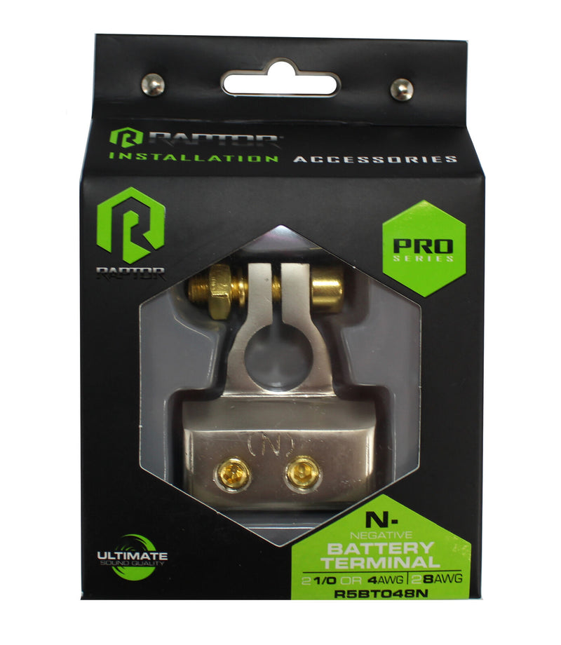 Pro Series Satin Nickel Negative Battery Terminal 1/0 or 4 AWG & 8 AWG R5BT048N
