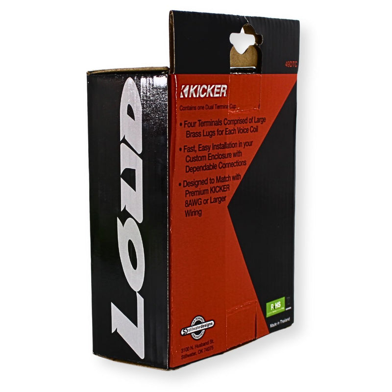 Kicker 49DTC 8-0 AWG Dual Terminal Cup for Dual Voice Coil Subwoofer Boxes