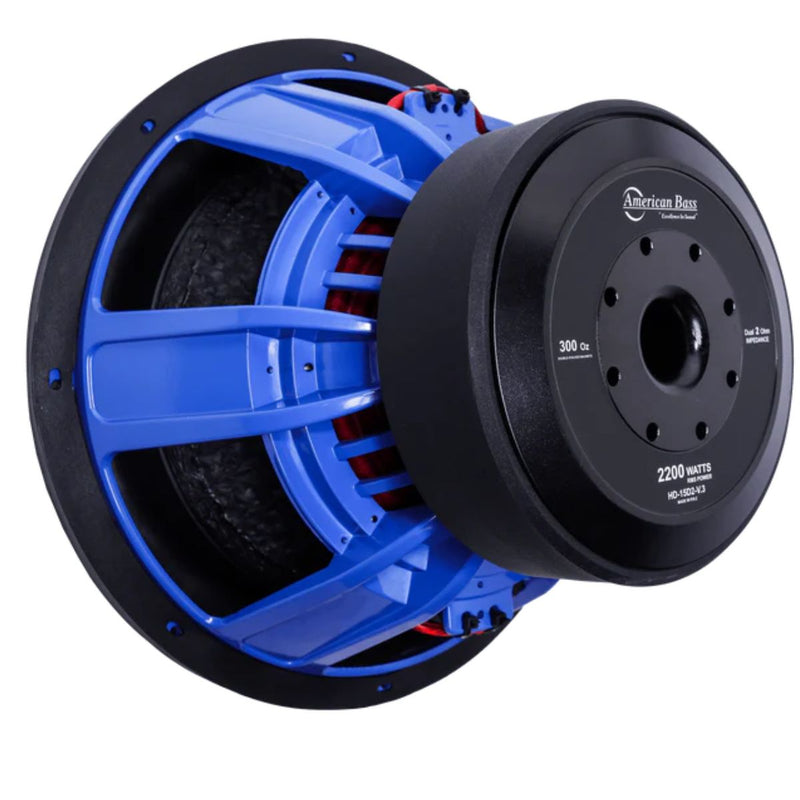 American Bass 15" 2000 Watt RMS High Power Subwoofer Dual 2 Ohm DVC HD-1522v3
