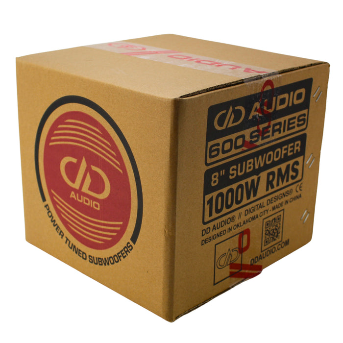 DD Audio 8 Inch Dual 2 Ohm 3000W Peak Power Tuned Subwoofer 608F-D2