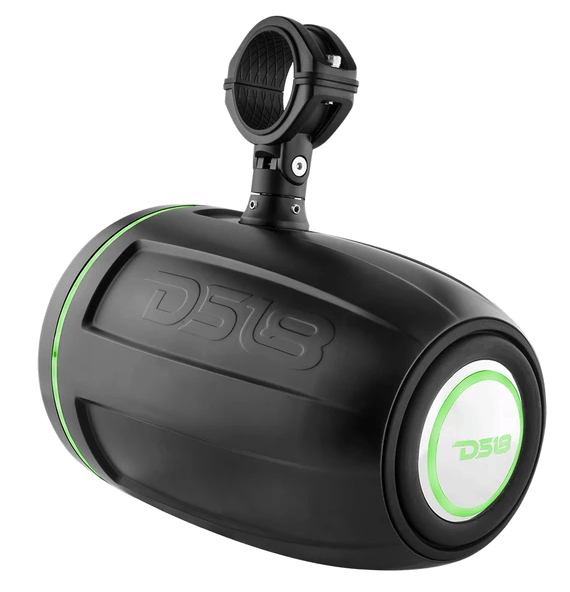 NXL-10TPNEO Black 10" LED Marine Tower Speakers + NXL-400.4D 1200W 4 Ch Amp