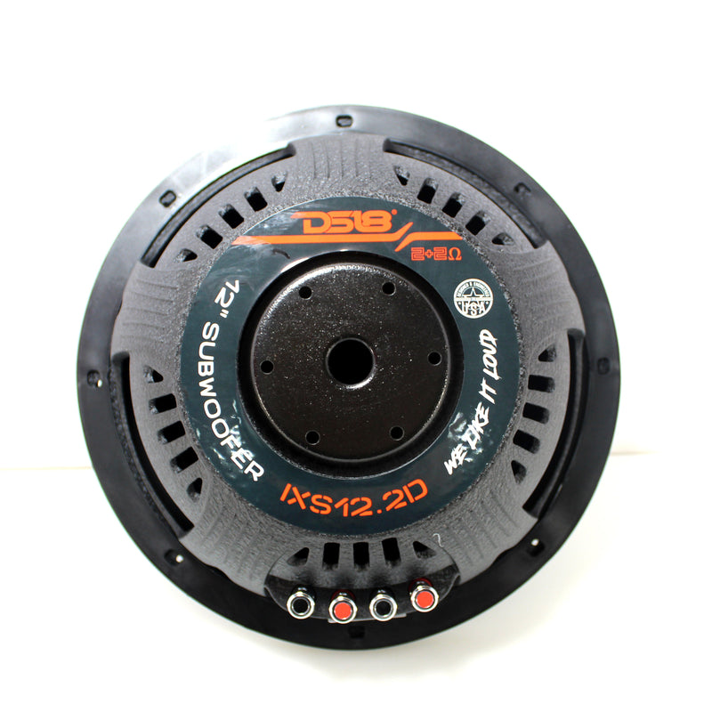 DS18 12" 800 Watt RMS Dual 2 Ohm Shallow Mount Fiber Glass Subwoofer IXS12.4S