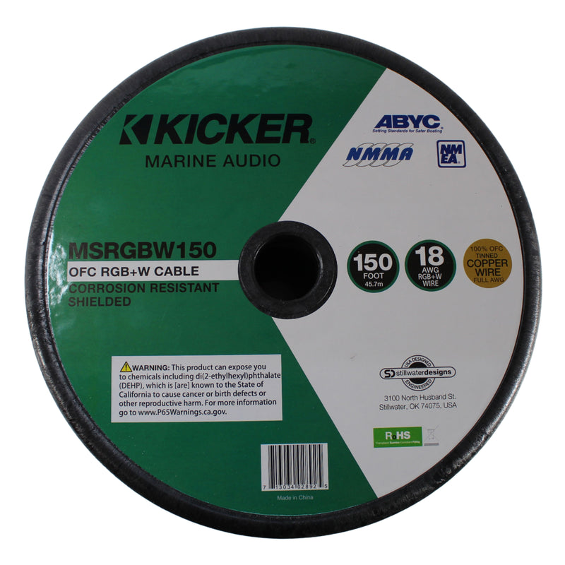 Kicker Marine 18 AWG RGB+W Wire 100% OFC Lot Cut By The Foot