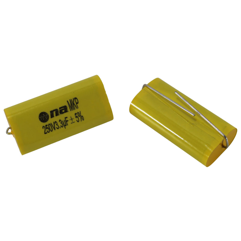 Pair of 3.3 Microfarad Bass Blocker 250 Volt Metalized Film Capacitors