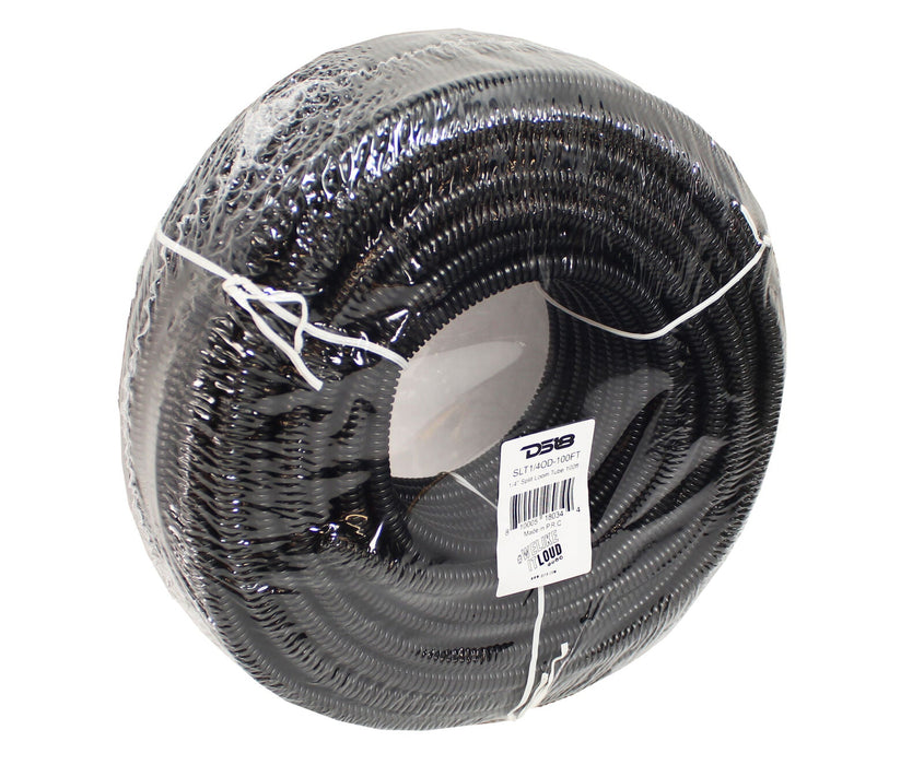 DS18 100 Foot 1/4" Black Split Wire Corrugated Loom Tubing