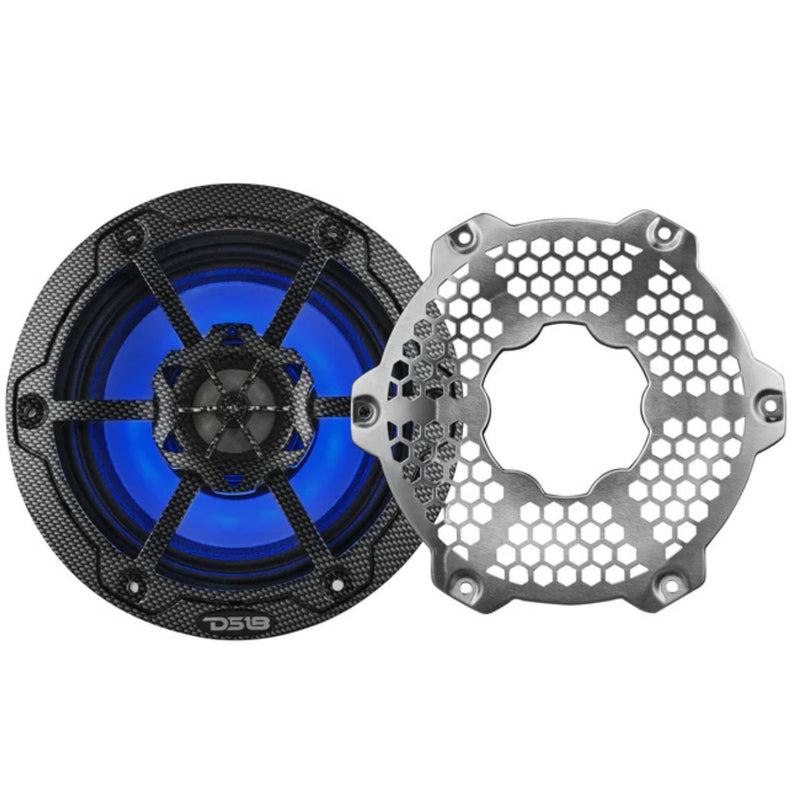 6.5" 250W RMS Marine 2-Way Hybrid Speakers w/ RGB LED & Neodymium Driver DS18