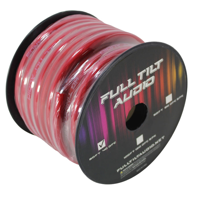 Full Tilt 4 Gauge Red OFC Power/Ground Cable/Wire Oxygen Free Copper LOT