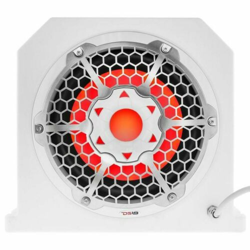 DS18 NXL10SUBLD 10" White Subwoofer Box Marine + Waterproof 1200W Monoblock Amp