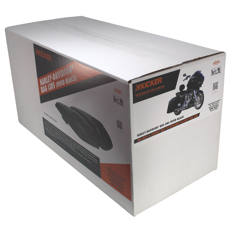 Kicker HDBLVB Series Vivid Black Bag Lids for Harley Davidson 2014 & UP/46HDBLVB