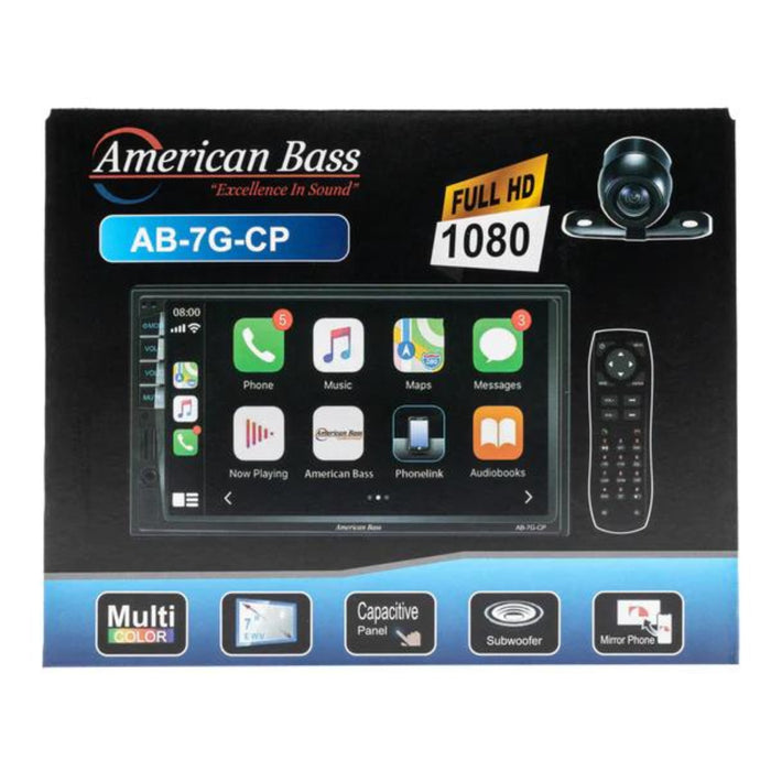 American Bass 7" Touchscreen MP5 Apple CarPlay & Android Auto Compatibility