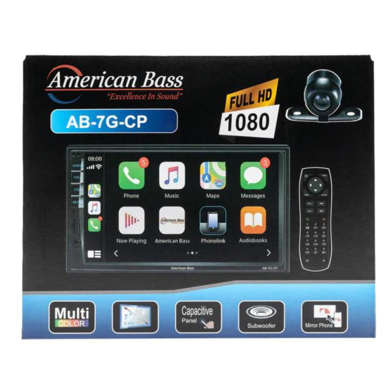 American Bass 7" Touchscreen MP5 Apple CarPlay & Android Auto Compatibility