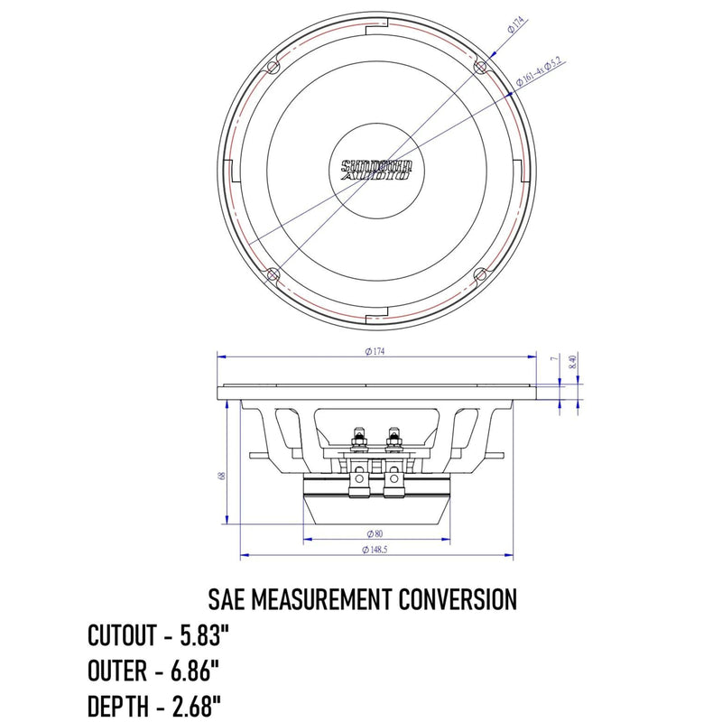 Sundown Audio Neo Pro v.4 6.5" 125W RMS 8-Ohm Mid-Range Speaker NEOPRO-V4-6.5-8