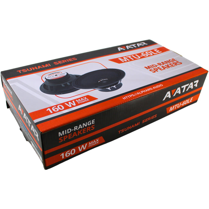 Avatar TSUNAMI Series 6.5" 80W RMS 4-Ohm SVC Mid-Range Speakers / MTU-60LE