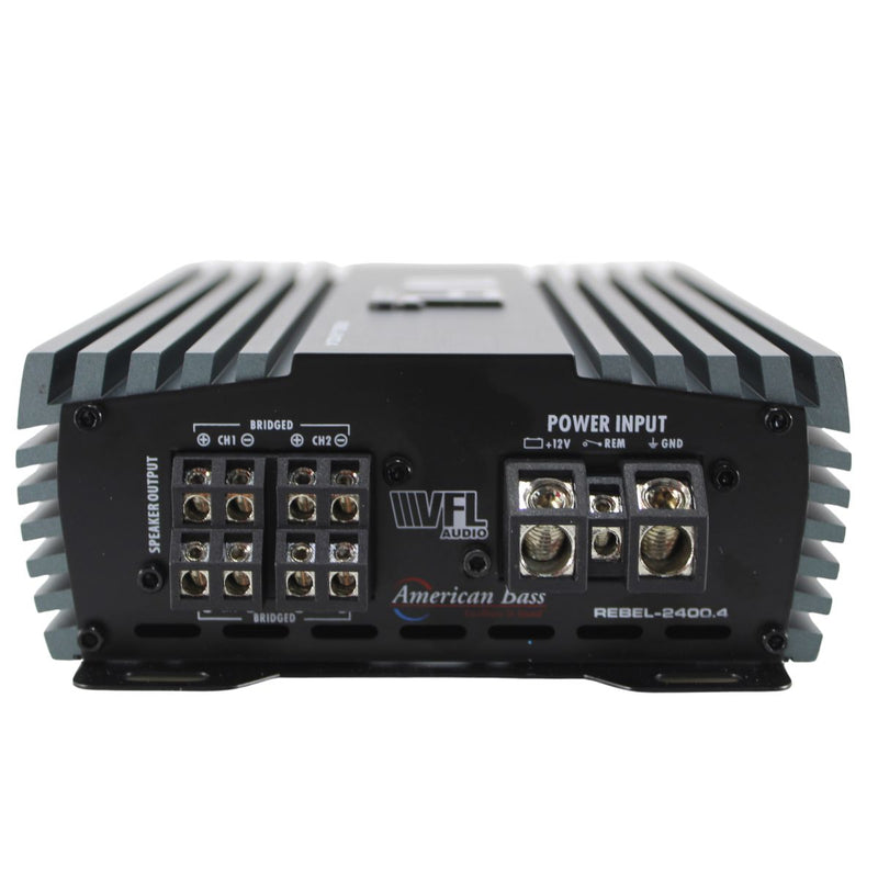 American Bass 2560 Watts 2-Ohm 4-Channel Class D Digital Amplifier REBEL-2400.4