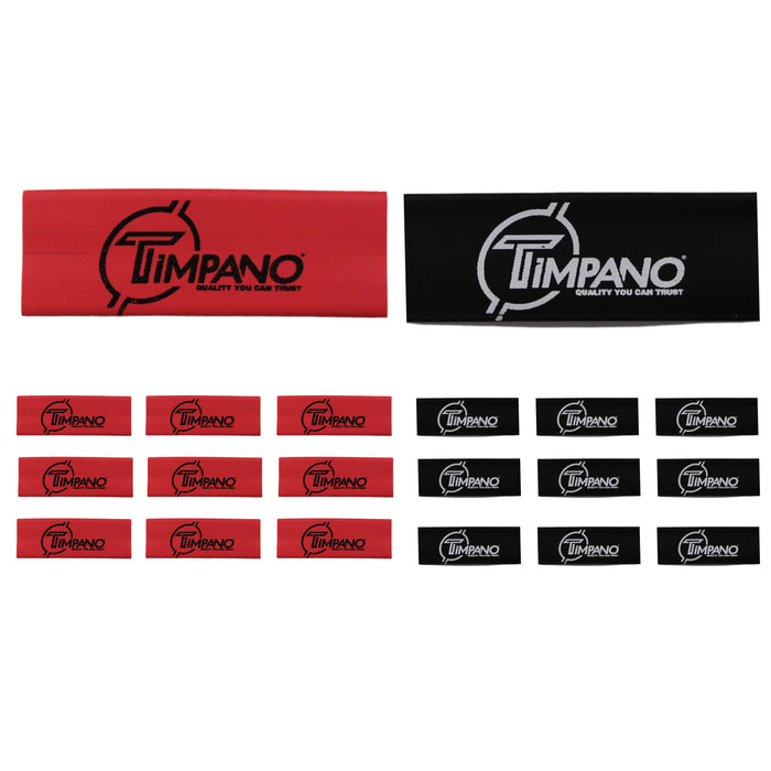 4 Gauge 3:1 Heat Shrink with TIMPANO Audio Logo Black/Red 20 Pack