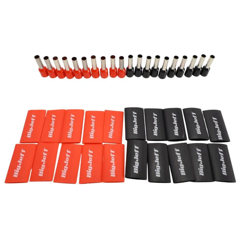 Tin-Plated Copper Wire Ferrule & Heat Shrink Kit 1/0 4 10 12 AWG 64 Pieces