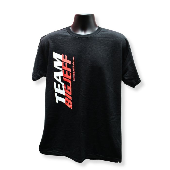 B2 Audio 100% Cotton T-Shirt Riot Guy Black Tee with Team Big Jeff Logo