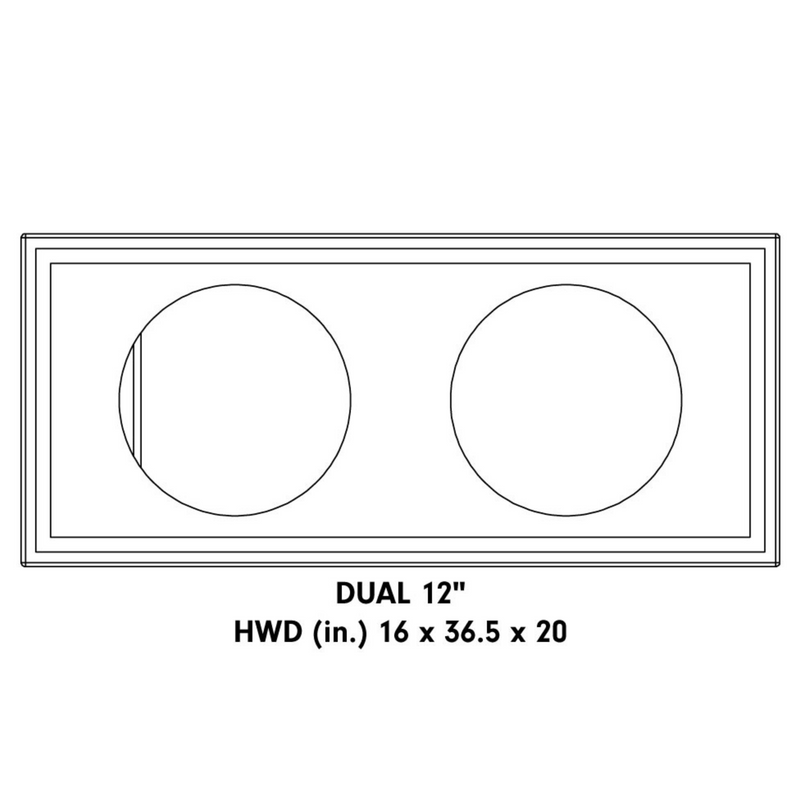 DD Audio LE-500 Series Dual 12 Inch 1200W RMS Peak Loaded Enclosure / LE-512.2