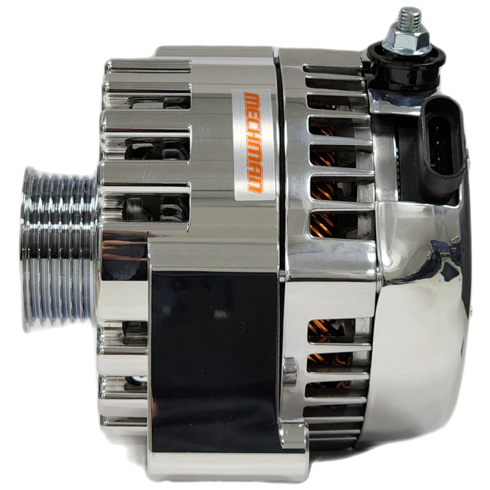 Mechman S-Series 240 Amp High Output Chrome Alternator For GM LS Engine Swap