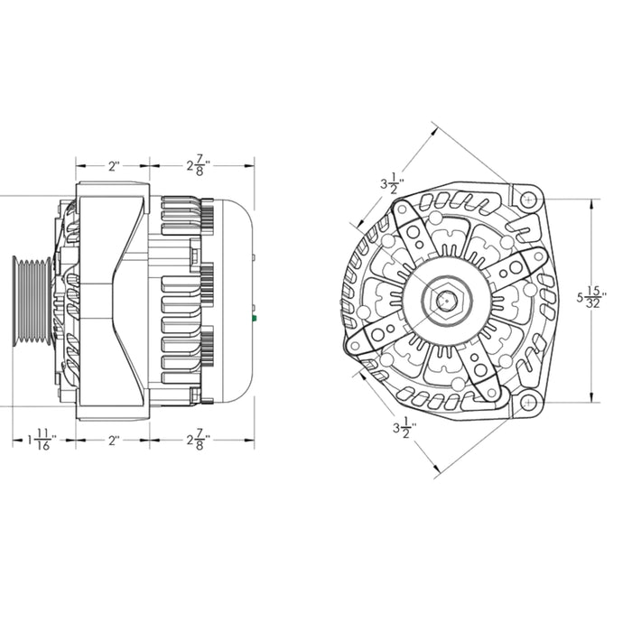 Mechman 400 Amp High Output Alternator 96-04 GM Truck 4.3L - 6.0L Machined / Raw