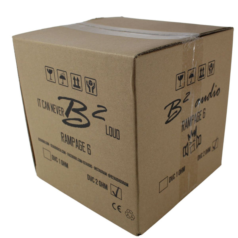 B2 Audio 6.5" 1000 Watt RMS Carbon Fiber Dual 2-Ohm Voice Coil RAMPAGE Subwoofer