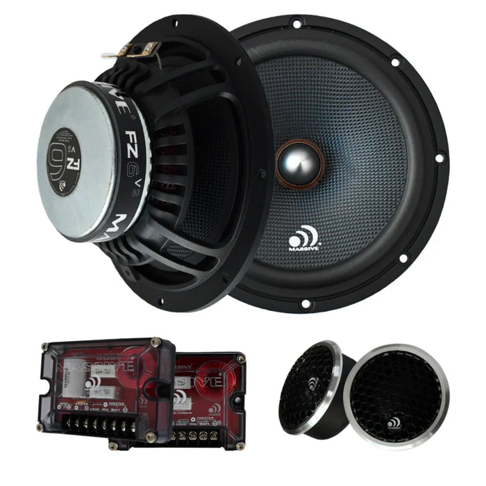 Massive Audio Pair of  6.5" 200 Watts RMS 4Ohm Component Kit Speakers