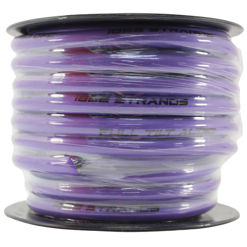 Full Tilt Audio 4 GA Tinned OFC Power/Ground Wire Purple Lot Cut By The Foot