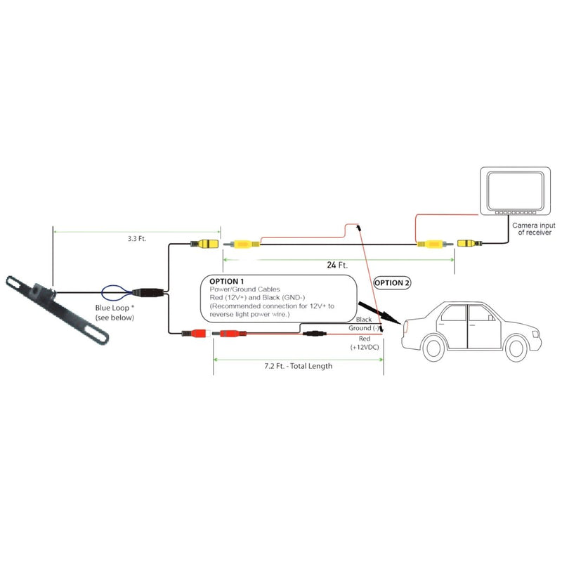 Jensen Low Profile Standard RCA License Plate Style Backup Camera  BUCAM350